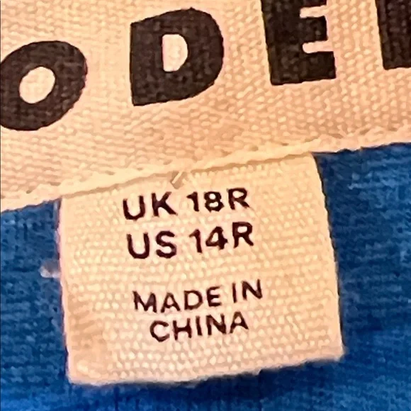 Boden 70s Blue Twisted Waist Jersey Dress Size 14R - Picture 9 of 10